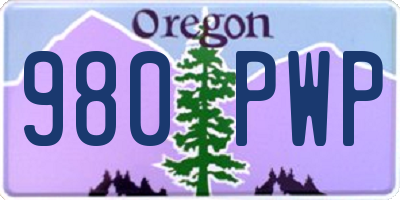 OR license plate 980PWP