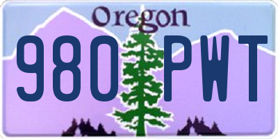 OR license plate 980PWT