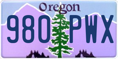 OR license plate 980PWX
