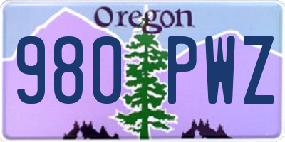 OR license plate 980PWZ