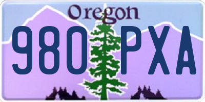 OR license plate 980PXA