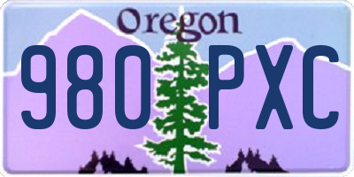 OR license plate 980PXC