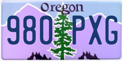 OR license plate 980PXG