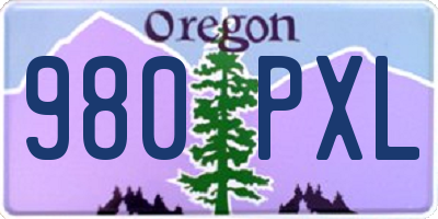 OR license plate 980PXL
