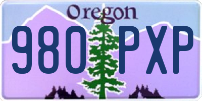 OR license plate 980PXP