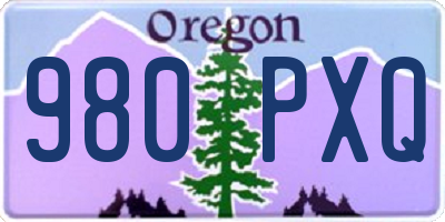 OR license plate 980PXQ