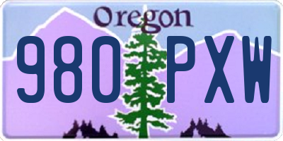 OR license plate 980PXW