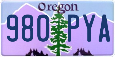 OR license plate 980PYA