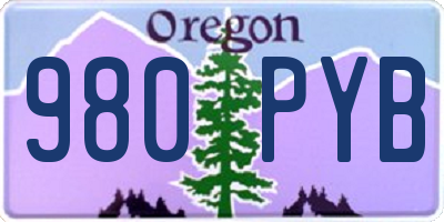 OR license plate 980PYB