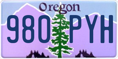 OR license plate 980PYH