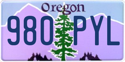 OR license plate 980PYL