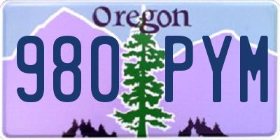 OR license plate 980PYM