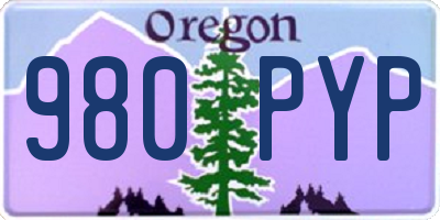 OR license plate 980PYP