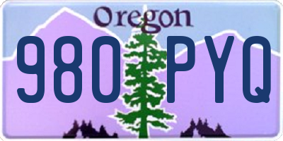 OR license plate 980PYQ