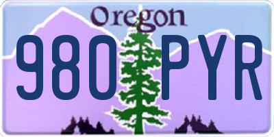 OR license plate 980PYR