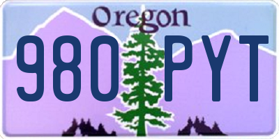 OR license plate 980PYT