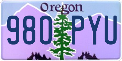 OR license plate 980PYU