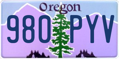 OR license plate 980PYV