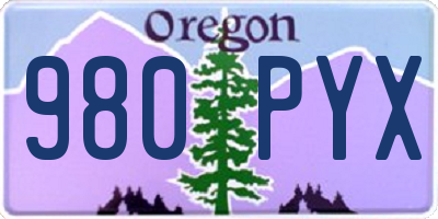 OR license plate 980PYX