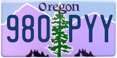 OR license plate 980PYY