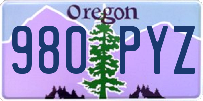 OR license plate 980PYZ