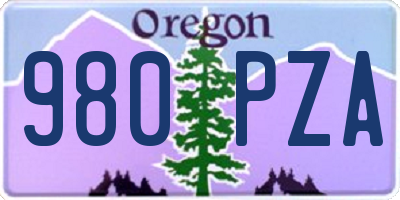 OR license plate 980PZA