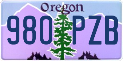 OR license plate 980PZB