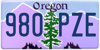 OR license plate 980PZE