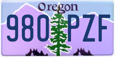 OR license plate 980PZF