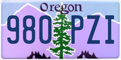 OR license plate 980PZI