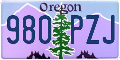 OR license plate 980PZJ