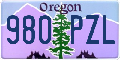 OR license plate 980PZL