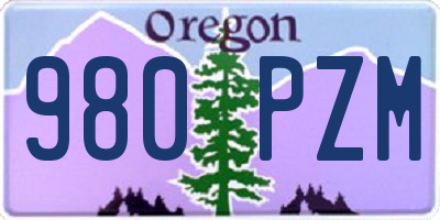 OR license plate 980PZM