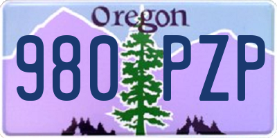 OR license plate 980PZP