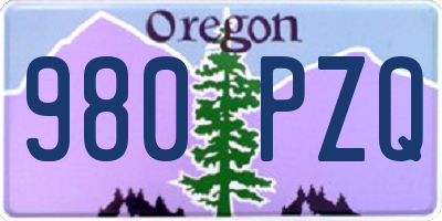 OR license plate 980PZQ