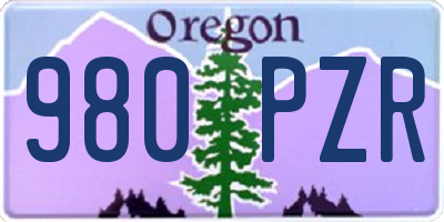 OR license plate 980PZR