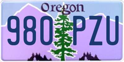 OR license plate 980PZU