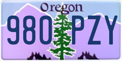 OR license plate 980PZY