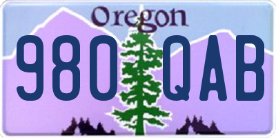 OR license plate 980QAB