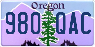OR license plate 980QAC