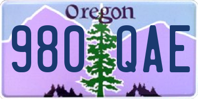 OR license plate 980QAE
