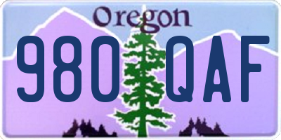 OR license plate 980QAF