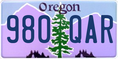 OR license plate 980QAR