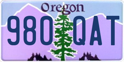 OR license plate 980QAT