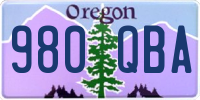 OR license plate 980QBA