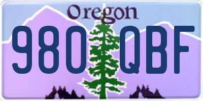 OR license plate 980QBF