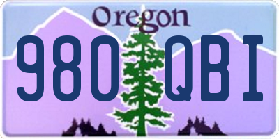 OR license plate 980QBI