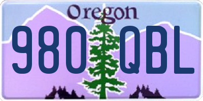 OR license plate 980QBL