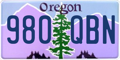 OR license plate 980QBN