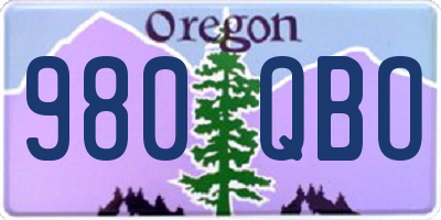 OR license plate 980QBO